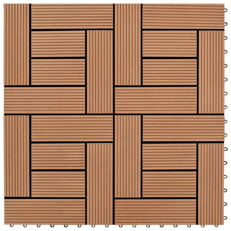 vidaXL Baldosas de porche de WPC 30x30 cm 2 m² marrón 22 unidades vidaXL Baldosas de porche de WPC 30x30 cm 2 m² marrón 22 unidades