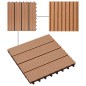vidaXL Baldosas de porche de WPC 30x30 cm 2 m² color teca 22 unidades
