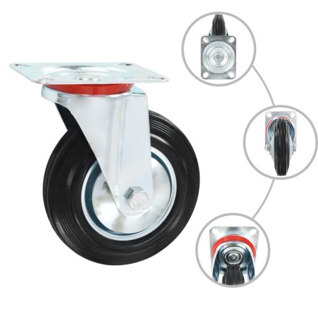 vidaXL Ruedas giratorias 8 unidades 160 mm