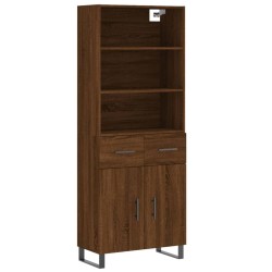 vidaXL Aparador alto madera contrachapada marrón roble 69,5x34x180 cm