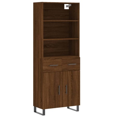 vidaXL Aparador alto madera contrachapada marrón roble 69,5x34x180 cm