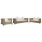 vidaXL Juego de sofás de 3 piezas con cojines de ratán natural vidaXL Juego de sofás de 3 piezas con cojines de ratán natural
