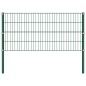 vidaXL Panel de valla con postes hierro verde 8,5x0,8 m vidaXL Panel de valla con postes hierro verde 8,5x0,8 m
