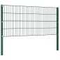 vidaXL Panel de valla con postes hierro verde 8,5x0,8 m vidaXL Panel de valla con postes hierro verde 8,5x0,8 m