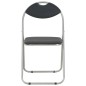 vidaXL Sillas de comedor plegables 4 unidades cuero sintético negro