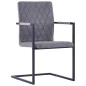 vidaXL Sillas voladizas de comedor 4 uds cuero sintético gris oscuro vidaXL Sillas voladizas de comedor 4 uds cuero sintético gris oscuro