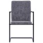 vidaXL Sillas voladizas de comedor 4 uds cuero sintético gris oscuro vidaXL Sillas voladizas de comedor 4 uds cuero sintético gris oscuro