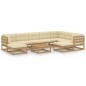 vidaXL Set de muebles de jardín 10 pzs cojines madera pino marrón miel vidaXL Set de muebles de jardín 10 pzs cojines madera pino marrón miel