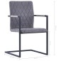 vidaXL Sillas voladizas de comedor 4 uds cuero sintético gris oscuro vidaXL Sillas voladizas de comedor 4 uds cuero sintético gris oscuro