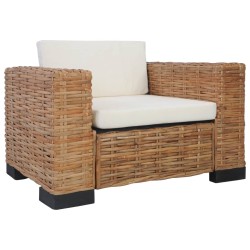 vidaXL Juego de sofás con cojines 2 piezas de ratán natural 