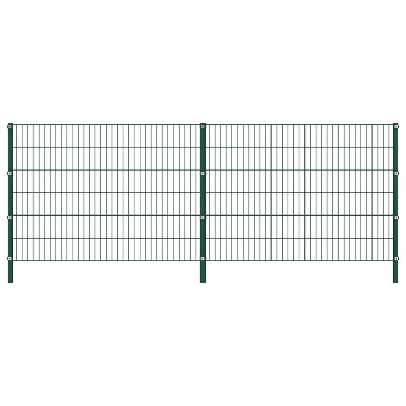 vidaXL Panel de valla con postes de hierro verde 3,4x1,2 m vidaXL Panel de valla con postes de hierro verde 3,4x1,2 m