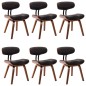 vidaXL Sillas de comedor 6 uds madera curvada gris y tela