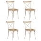 vidaXL Sillas con respaldo cruzado 4 uds madera maciza de mango blanco vidaXL Sillas con respaldo cruzado 4 uds madera maciza de mango blanco