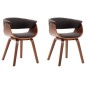 vidaXL Sillas de comedor 2 unidades madera curvada y tela gris vidaXL Sillas de comedor 2 unidades madera curvada y tela gris