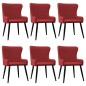 vidaXL Sillas de comedor 6 unidades tela burdeos vidaXL Sillas de comedor 6 unidades tela burdeos