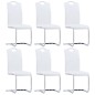 vidaXL Sillas voladizas de comedor 6 unidades cuero sintético blanco vidaXL Sillas voladizas de comedor 6 unidades cuero sintético blanco