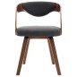 vidaXL Sillas de comedor 4 unidades madera curvada y tela gris oscuro