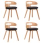 vidaXL Sillas de comedor 4 uds madera curvada cuero sintético negro vidaXL Sillas de comedor 4 uds madera curvada cuero sintético negro