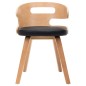 vidaXL Sillas de comedor 4 uds madera curvada cuero sintético negro vidaXL Sillas de comedor 4 uds madera curvada cuero sintético negro