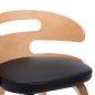 vidaXL Sillas de comedor 4 uds madera curvada cuero sintético negro vidaXL Sillas de comedor 4 uds madera curvada cuero sintético negro