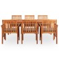 vidaXL Set comedor de jardín 7 pzas y cojines madera maciza de acacia vidaXL Set comedor de jardín 7 pzas y cojines madera maciza de acacia