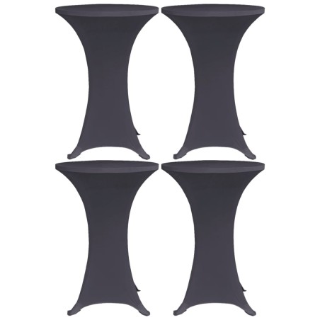 vidaXL Funda elástica para mesa 4 unidades 80 cm gris antracita