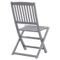 vidaXL Juego de comedor de jardín 5 pzas madera maciza de acacia gris