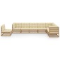 vidaXL Set de muebles de jardín 8 pzs cojines madera pino marrón miel vidaXL Set de muebles de jardín 8 pzs cojines madera pino marrón miel