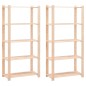 vidaXL Estantería 5 niveles 2 unidades madera pino maciza 250 kg vidaXL Estantería 5 niveles 2 unidades madera pino maciza 250 kg