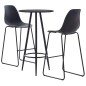 vidaXL Juego de mesa alta y taburetes 3 piezas plástico negro vidaXL Juego de mesa alta y taburetes 3 piezas plástico negro