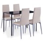 vidaXL Conjunto de mesa y sillas de comedor 5 piezas color capuchino vidaXL Conjunto de mesa y sillas de comedor 5 piezas color capuchino