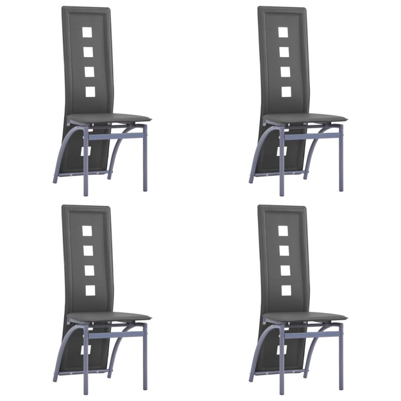 vidaXL Sillas de comedor 4 unidades cuero sintético gris vidaXL Sillas de comedor 4 unidades cuero sintético gris