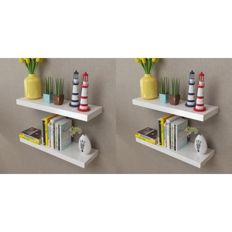 vidaXL Estantes de pared 4 unidades blanco 60 cm