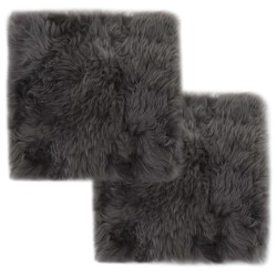 vidaXL Cojines de silla 2 uds piel de oveja real gris claro 40x40 cm