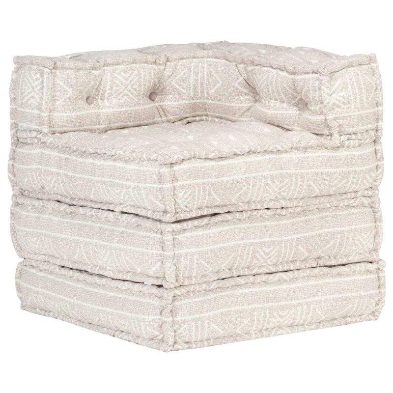 vidaXL Puf modular de tela beige vidaXL Puf modular de tela beige
