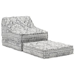 vidaXL Puf modular de tela gris claro