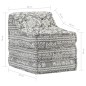 vidaXL Puf modular de tela gris claro vidaXL Puf modular de tela gris claro