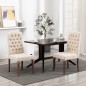 vidaXL Sillas de comedor 2 unidades tela con apariencia de lino beige vidaXL Sillas de comedor 2 unidades tela con apariencia de lino beige