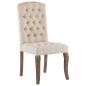 vidaXL Sillas de comedor 2 unidades tela con apariencia de lino beige vidaXL Sillas de comedor 2 unidades tela con apariencia de lino beige