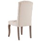 vidaXL Sillas de comedor 2 unidades tela con apariencia de lino beige vidaXL Sillas de comedor 2 unidades tela con apariencia de lino beige