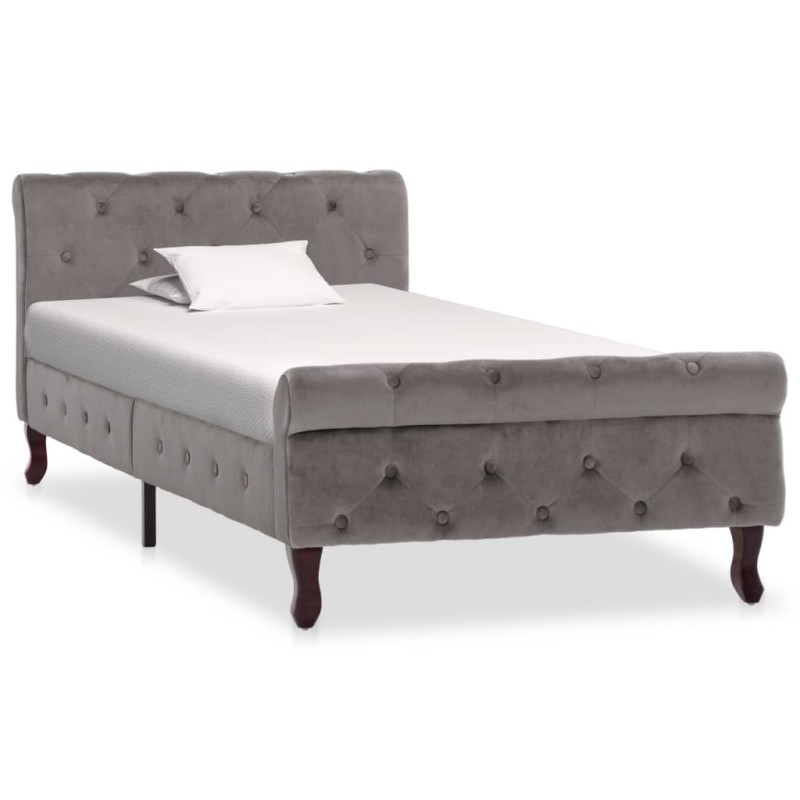 vidaXL Estructura de cama de terciopelo gris 90x200 cm