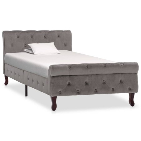 vidaXL Estructura de cama de terciopelo gris 90x200 cm