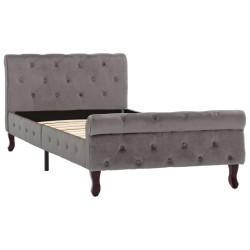 vidaXL Estructura de cama de terciopelo gris 90x200 cm