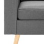 vidaXL Sofá de 3 plazas con reposapiés de tela gris claro vidaXL Sofá de 3 plazas con reposapiés de tela gris claro