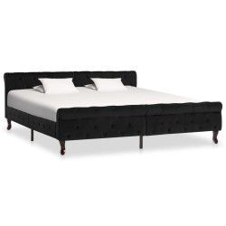 vidaXL Estructura de cama de terciopelo negro 180x200 cm