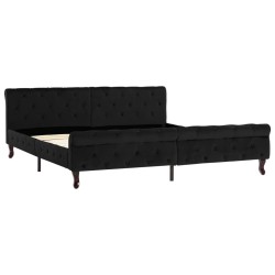 vidaXL Estructura de cama de terciopelo negro 180x200 cm