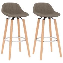 vidaXL Taburetes de cocina 2 unidades tela gris taupe