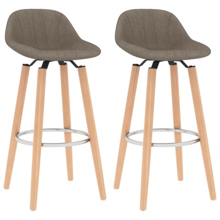 vidaXL Taburetes de cocina 2 unidades tela gris taupe