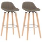 vidaXL Taburetes de cocina 2 unidades tela gris taupe vidaXL Taburetes de cocina 2 unidades tela gris taupe