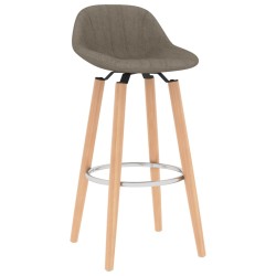 vidaXL Taburetes de cocina 2 unidades tela gris taupe